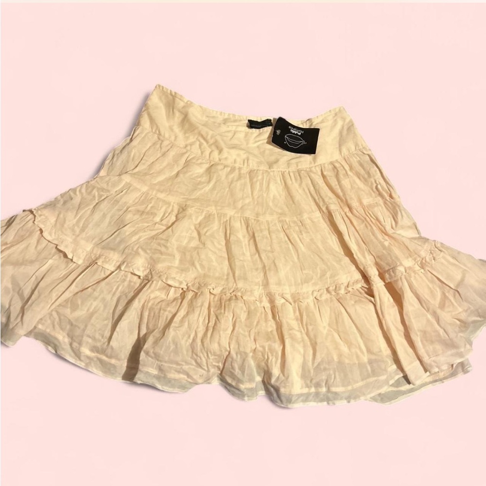 Vero Moda Cream Tiered Circle Skirt